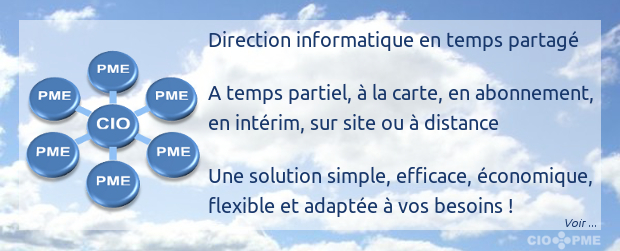 Direction informatique en temps partagé : à temps partiel, à la carte, en intérim ou en abonnement. Une solution simple, efficace, économique, flexible et adaptée à vos besoins !
